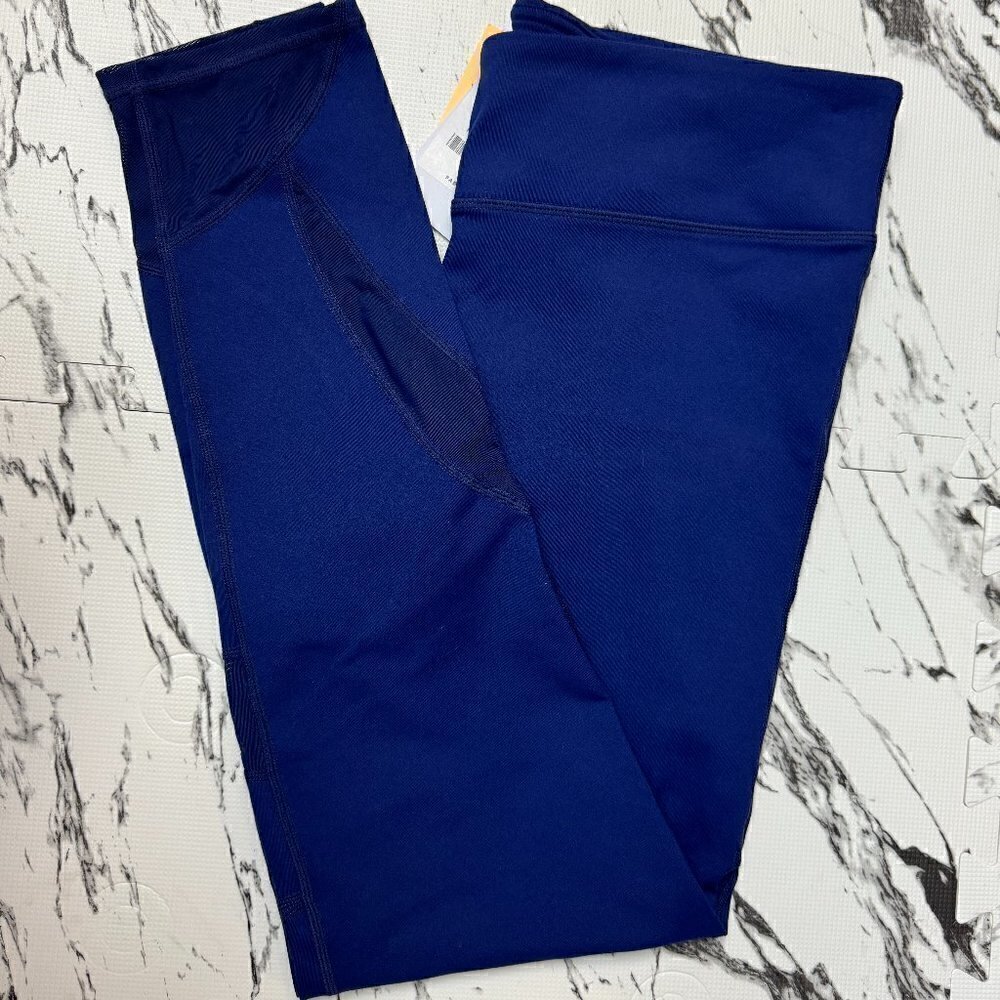 NWT - Fabletics Kim Leggings with Mesh inserts - Blue Size L